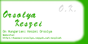 orsolya keszei business card